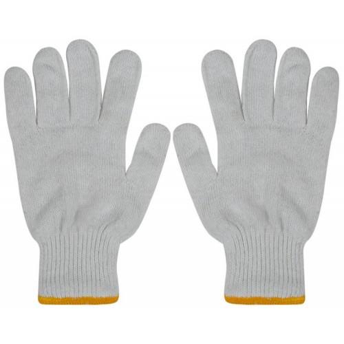 Cotton Bleached White & Gray Glove NH20
