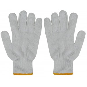 Cotton Bleached White &amp; Gray Glove NH20