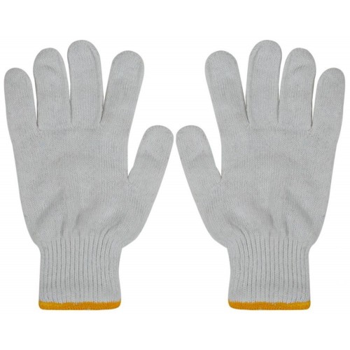 Cotton Bleached White & Gray Glove NH20