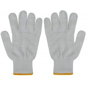 Cotton Bleached White &amp; Gray Glove NH20